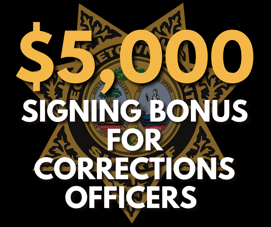 $5000 Signing Bonus for new Corrections Officers! 