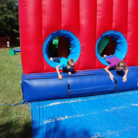 Children competing in outdoor games